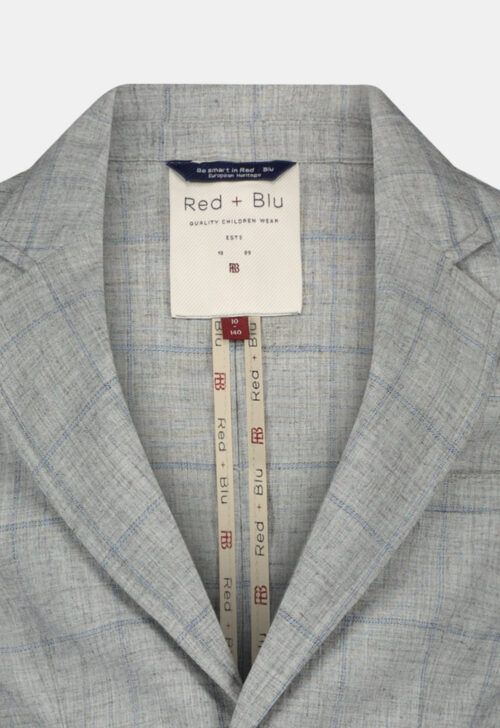 Red & Blu Blazer ‘Light Grey Check’ (121526)