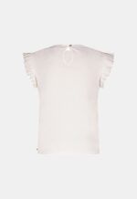 Like Flo Metallic Shirt met Ruffels – Off White (150954)
