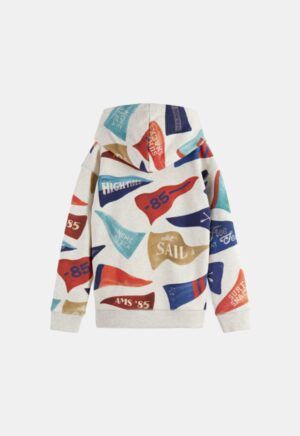 Scotch & Soda Relaxed-Fit Hoodie ‘Flag Print’ (158440)